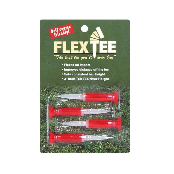 FlexTee - Flexible Golf Tees (4er Packung), 3" ( Die Verpackung der Tees kann abweichen vom Bild )