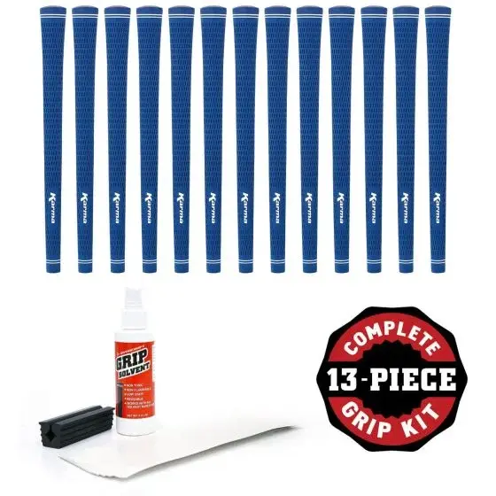 Karma Velour Blau Jumbo Golf Griff  13er Griff-Set inkl. Tape, Solvent & Schaftklammer